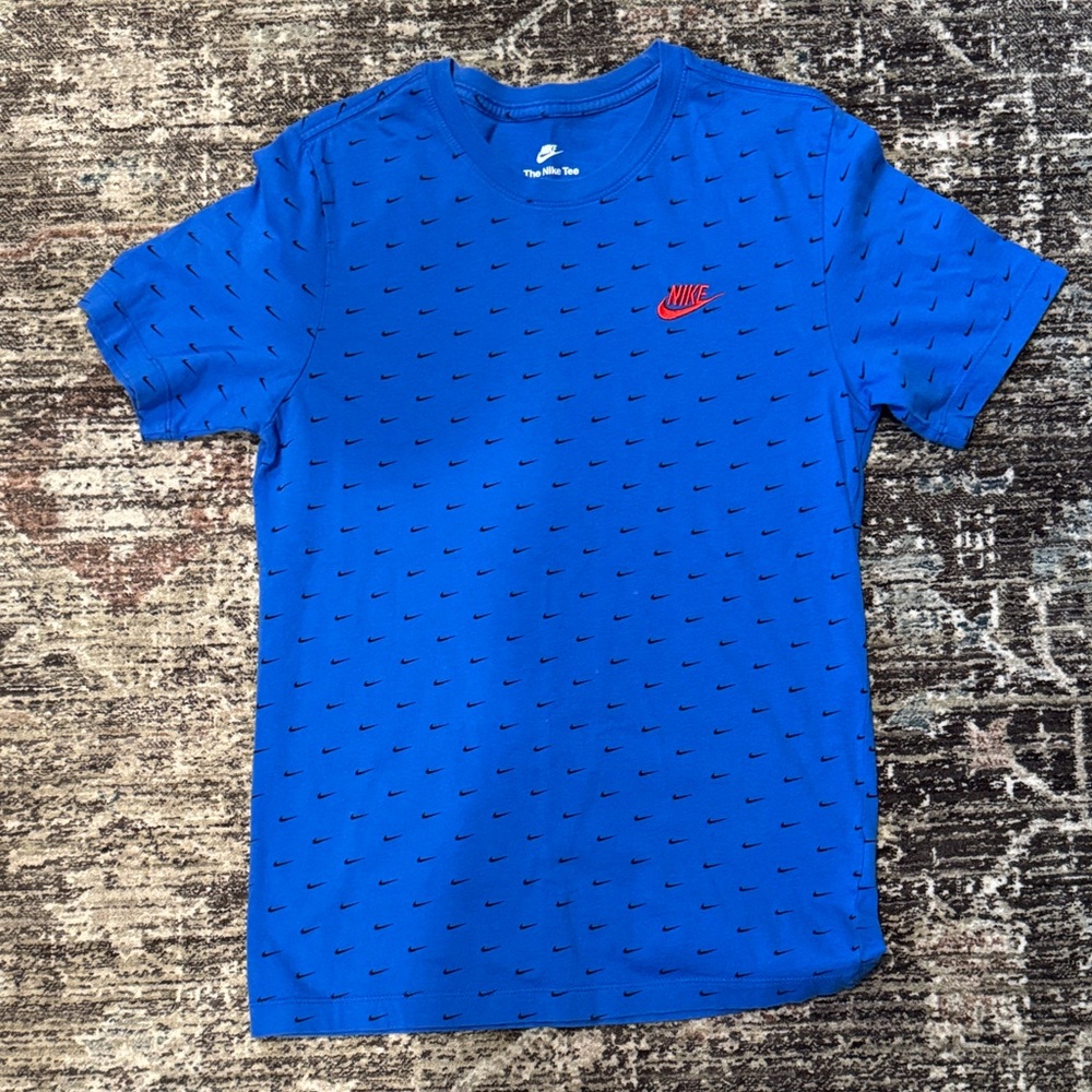 Nike Kids Royal Blue Tee with Red Logo
